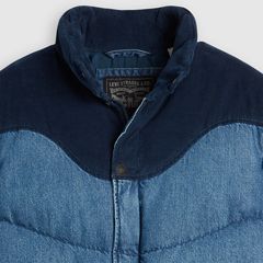 Wild West Short Puffer Jacket — Riverbank - Medium Wash 8