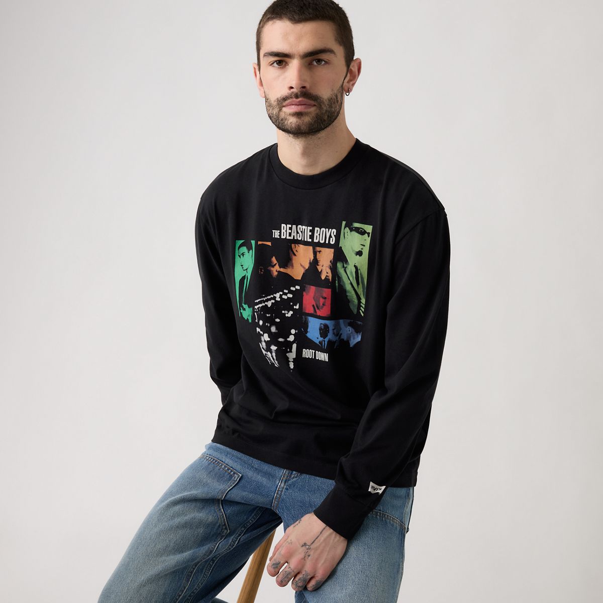 Beastie Boys Long Sleeve Band Tee — Caviar - Black