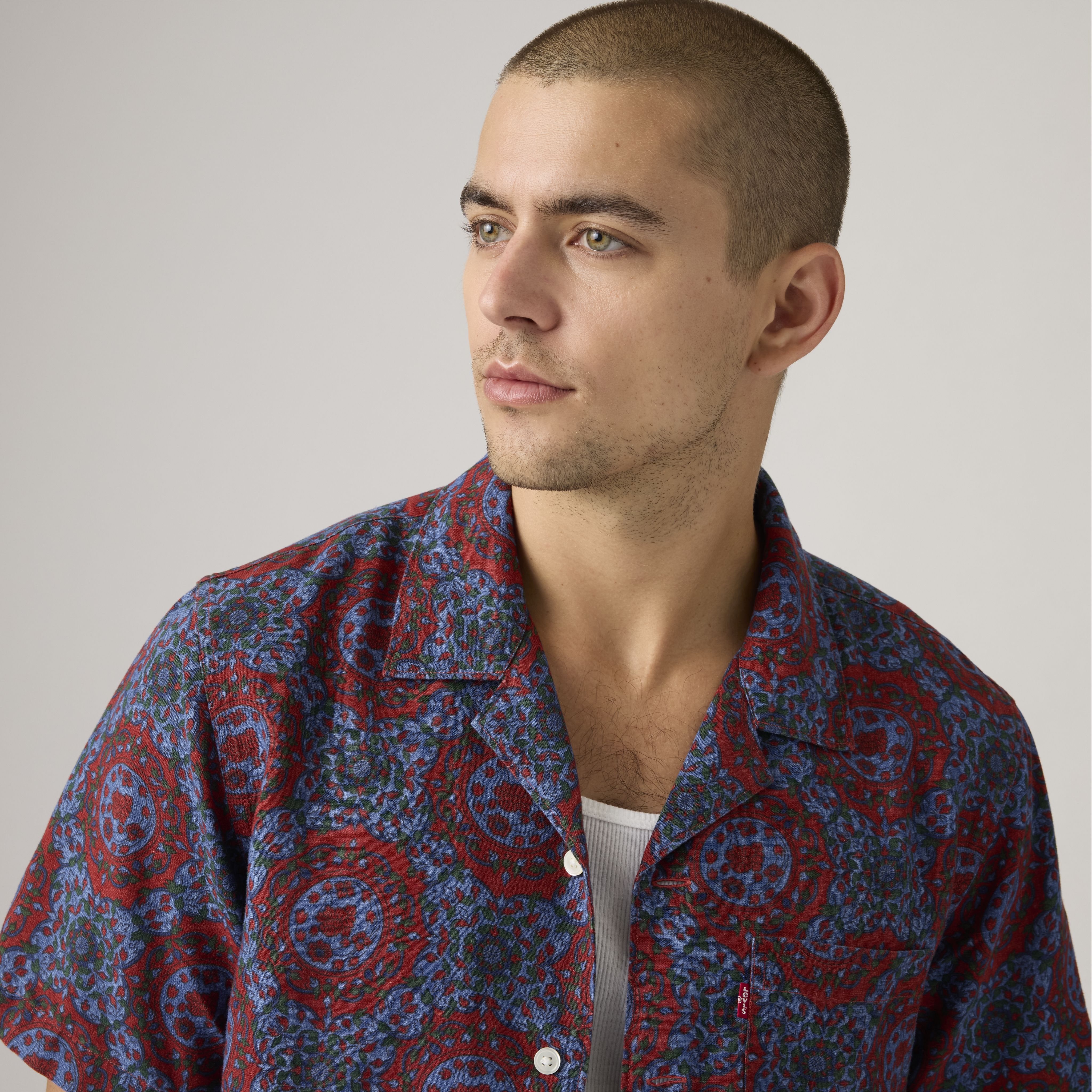 Sunset Standard Fit Camp Shirt mit kurzen Ärmeln 4