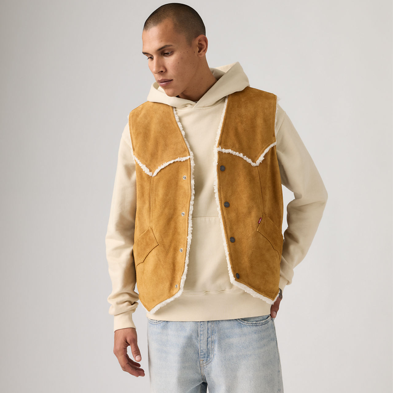 Levi's Western Suede Vest In Brown