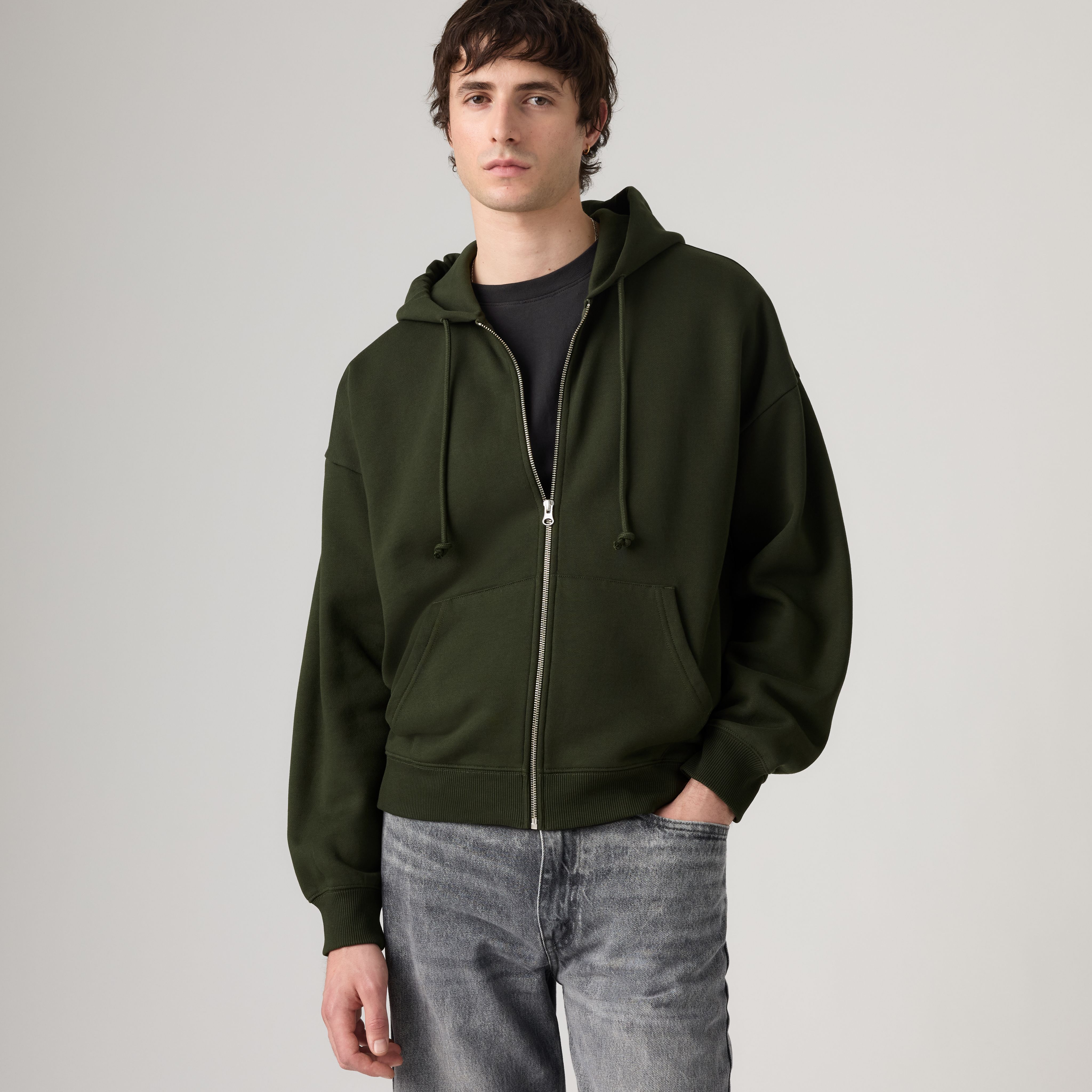 Cropped Full-Zip Sweatshirt 1
