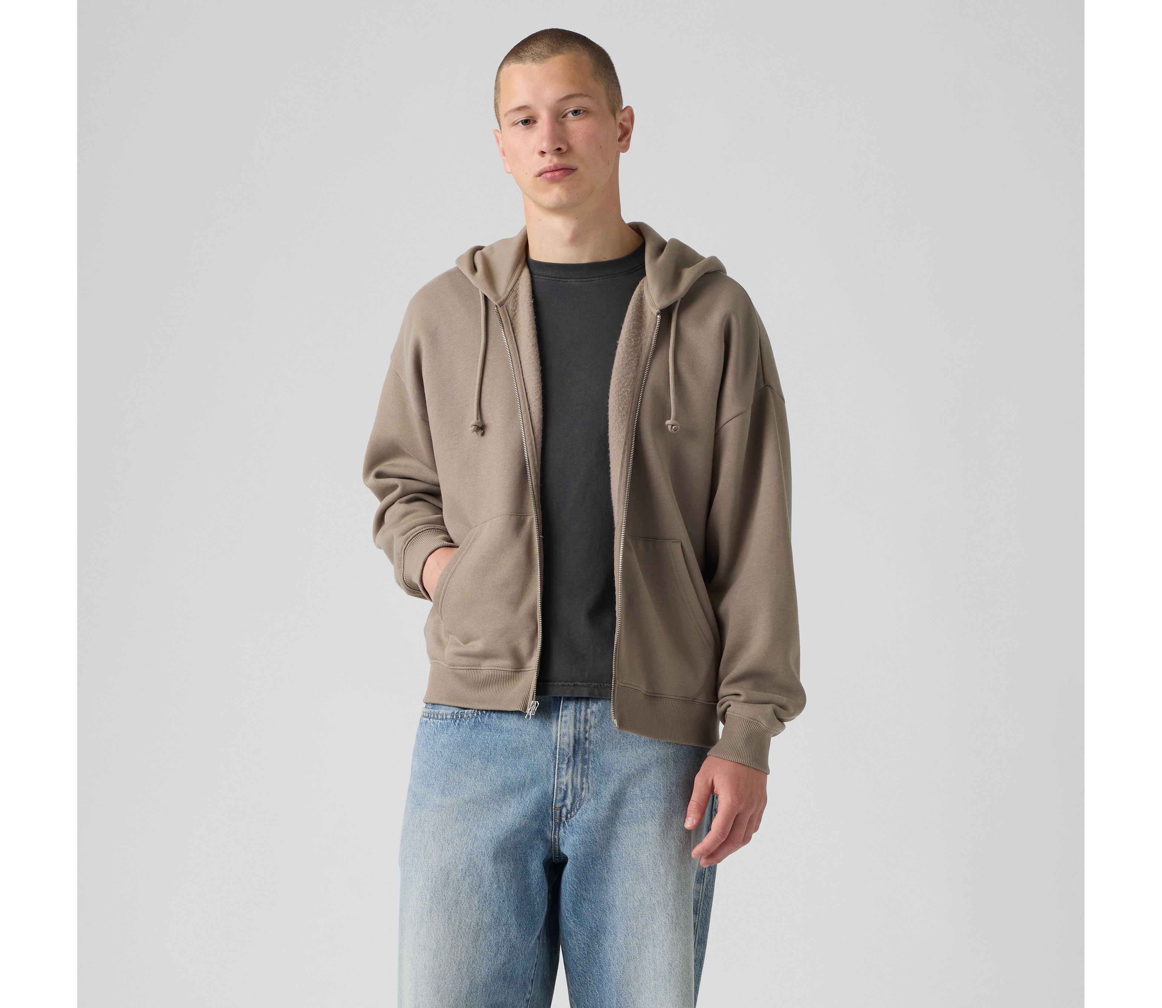 Boxy Full-Zip Sweatshirt