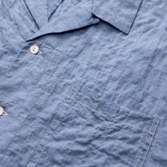 Short-Sleeve Camp Shirt — Mini Plaid - Blue 9