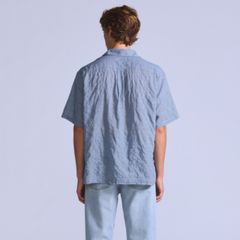 Short-Sleeve Camp Shirt — Mini Plaid - Blue 5