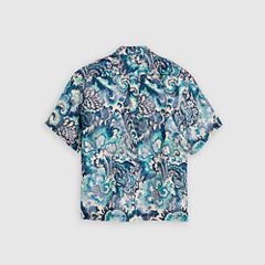 Short-Sleeve Camp Shirt — Jacquard - Blue 7