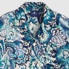 Short-Sleeve Camp Shirt — Jacquard - Blue 8