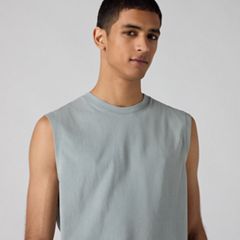 90's Fade Wash Muscle Tank — 90's Fade Wash Lead - Blue 2
