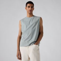 90's Fade Wash Muscle Tank — 90's Fade Wash Lead - Blue 1