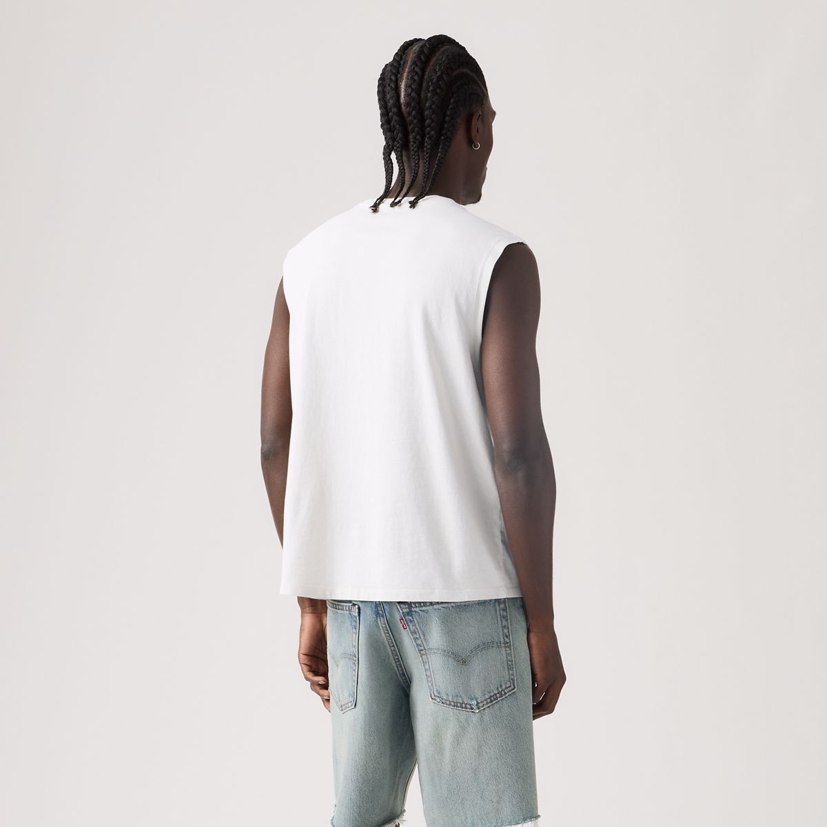 90's Fade Wash Muscle Tank — Bright White - White