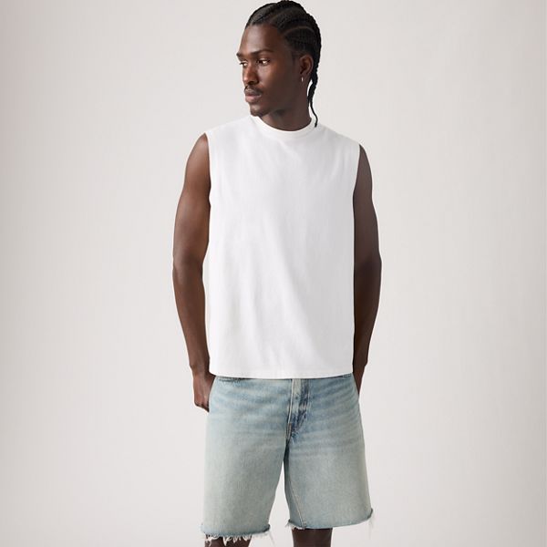90's Fade Wash Muscle Tank — Bright White - White