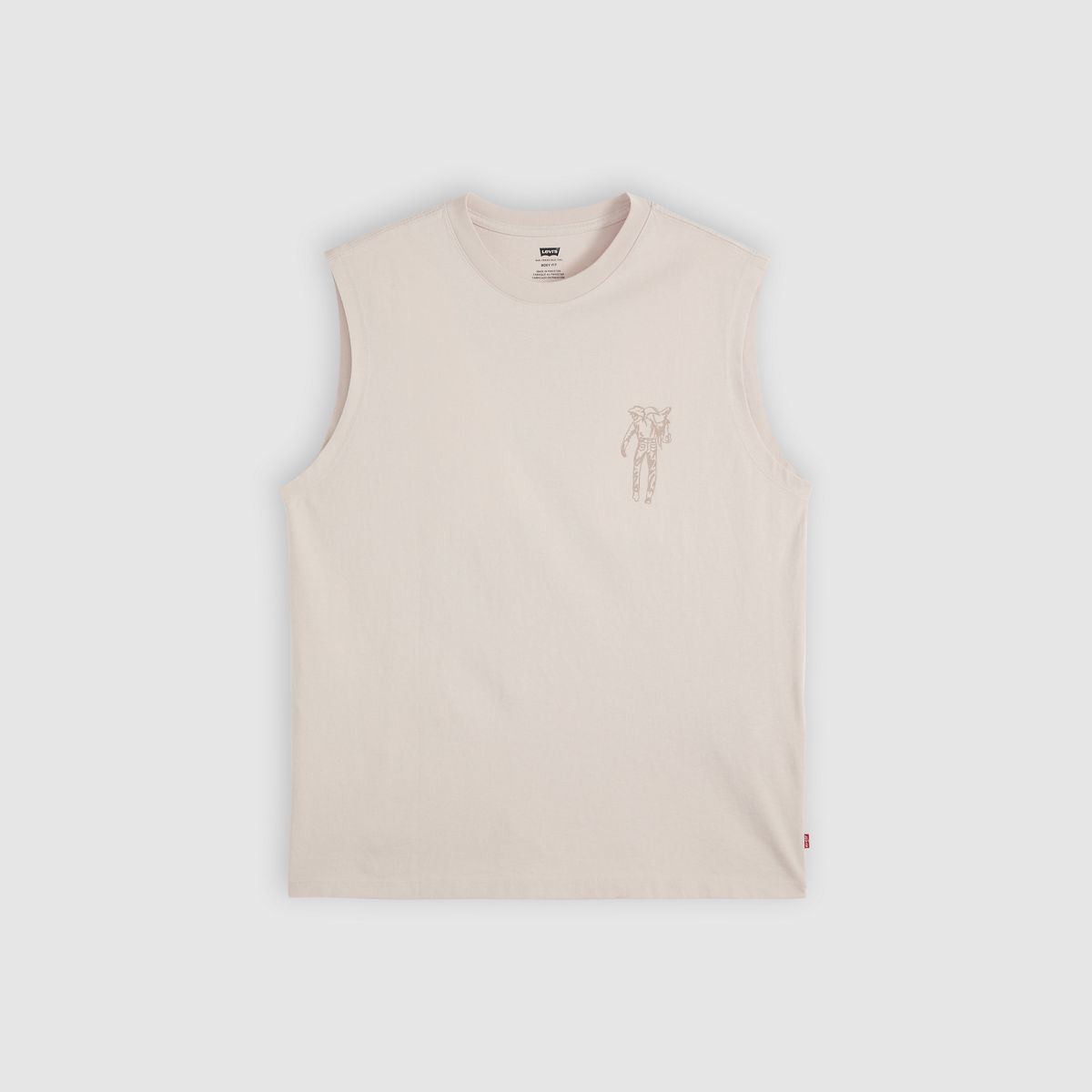 Graphic Muscle Tank — Pumice Stone - Beige