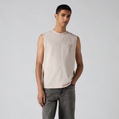 Graphic Muscle Tank — Pumice Stone - Beige 3