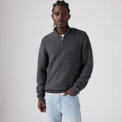 Housemark Quarter Zip Sweater — Obscidian Heather - Black 1