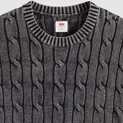 Carmel Cable Crewneck Sweater — Phantom - Black 7