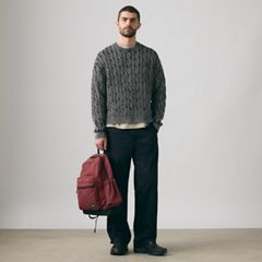 Carmel Cable Crewneck Sweater — Phantom - Black 3