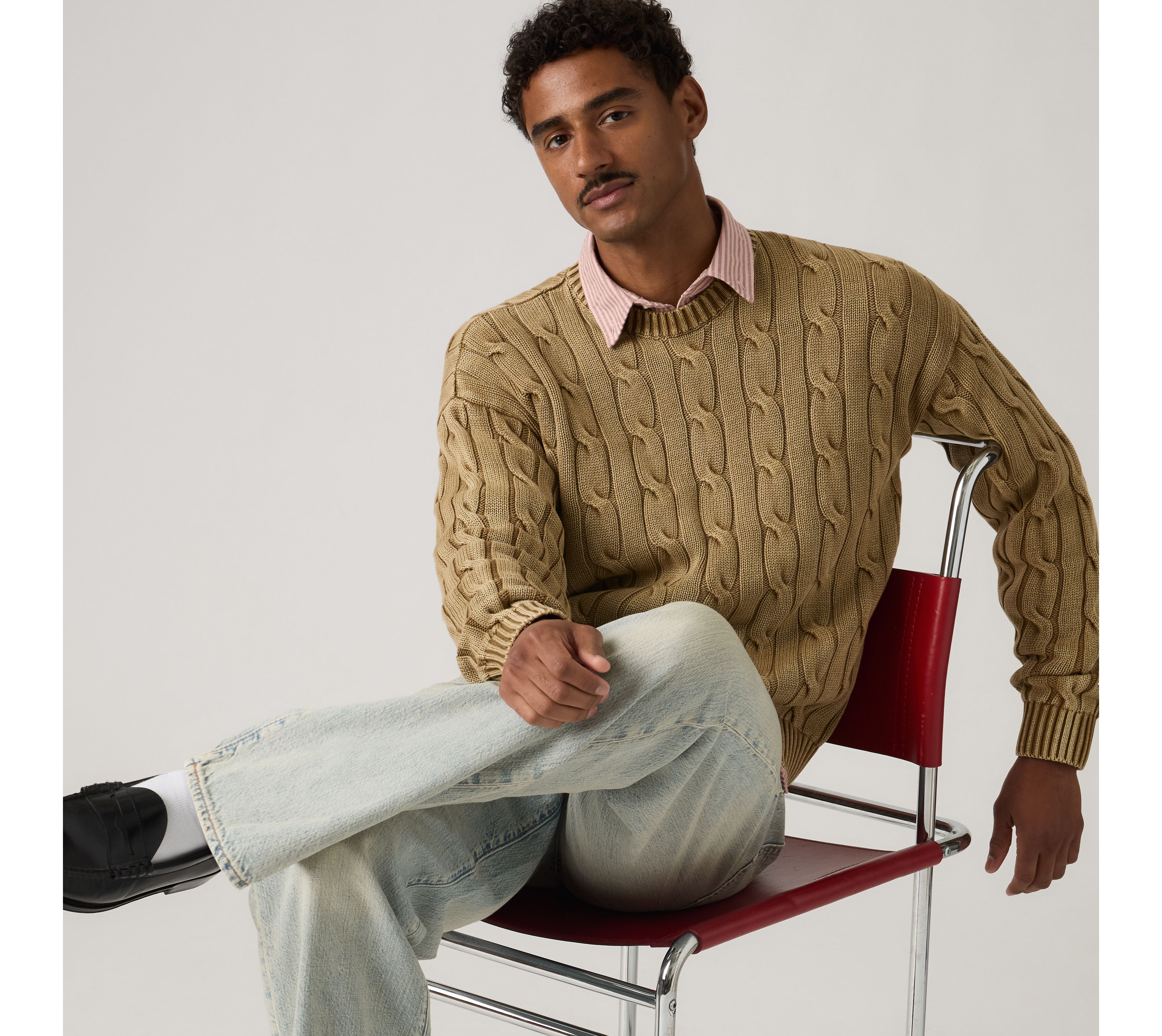 Carmel Cable Crew Sweater