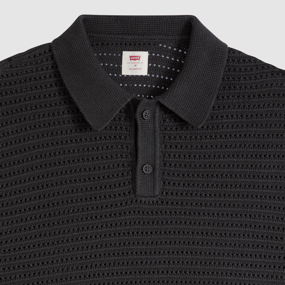 100% Cotton Laguna Sweater Polo — Dark Phantom - Black