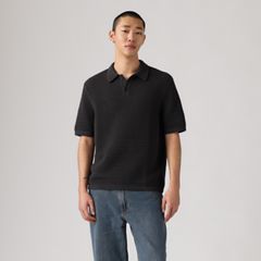 100% Cotton Laguna Sweater Polo — Dark Phantom - Black 3