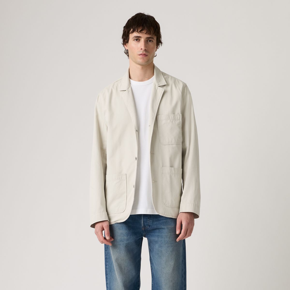 Antonio Blazer — Pumice - White