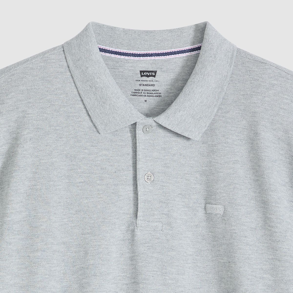 100% Cotton Levi's Original Polo — Mid Tone Grey Heather - White