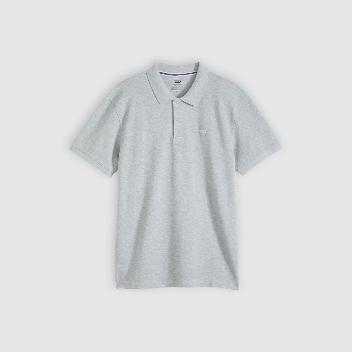 100% Cotton Levi's Original Polo — Mid Tone Grey Heather - White