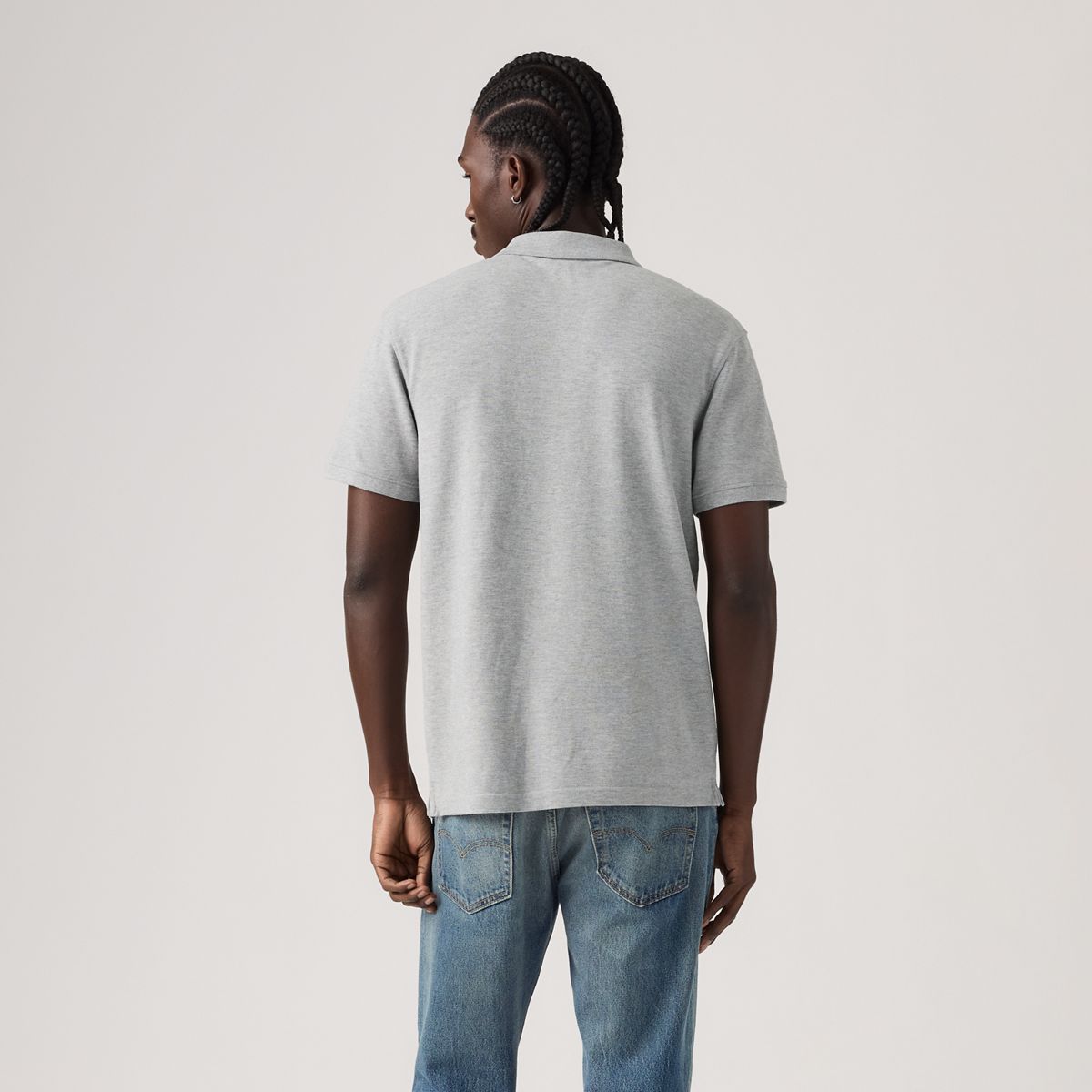 100% Cotton Levi's Original Polo — Mid Tone Grey Heather - White