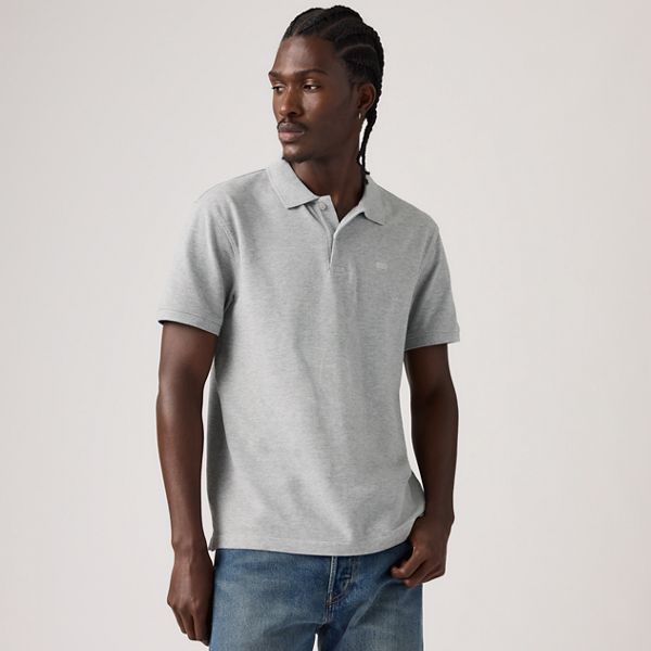 100% Cotton Levi's Original Polo — Mid Tone Grey Heather - White