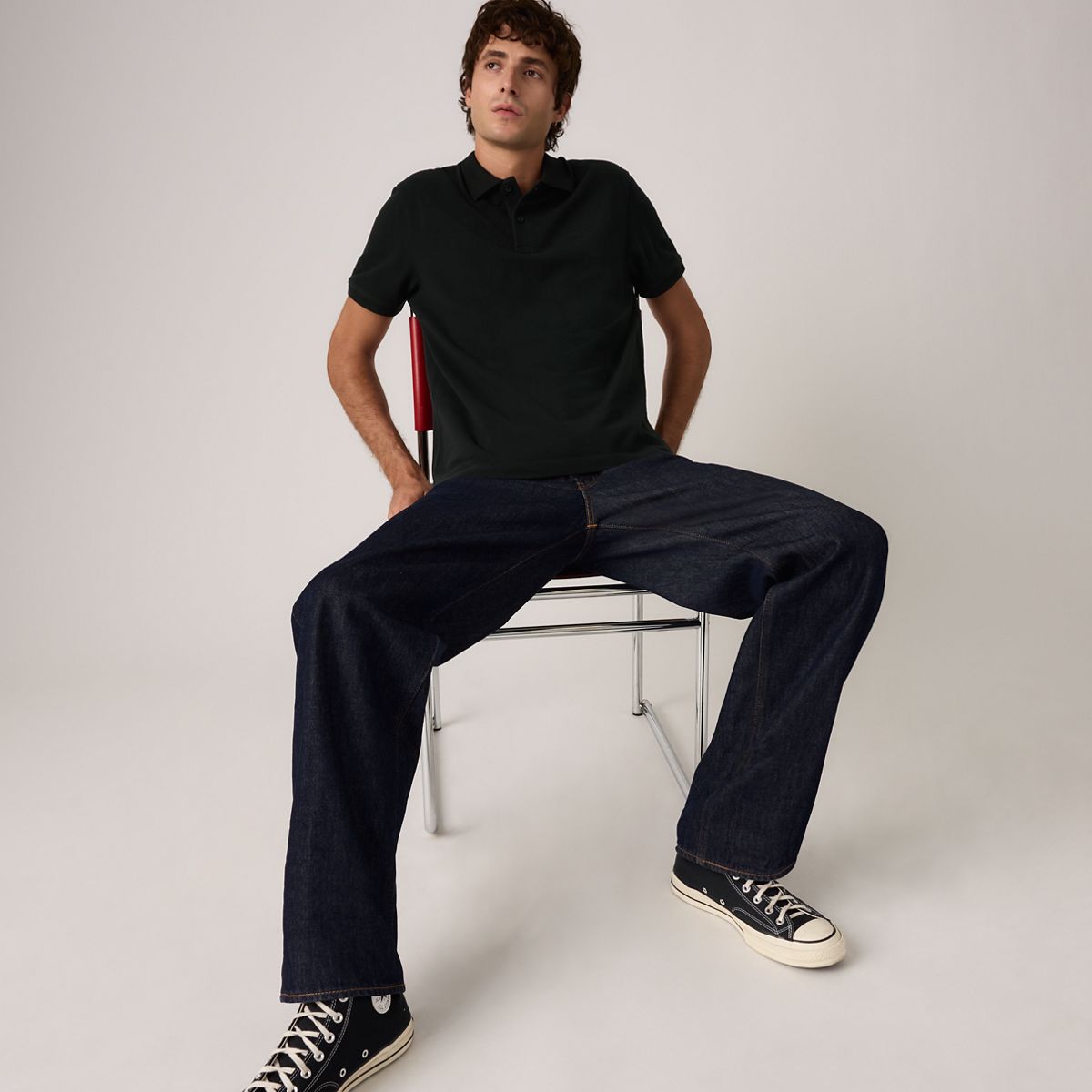 100% Cotton Levi's Original Polo — Mineral Black - Black