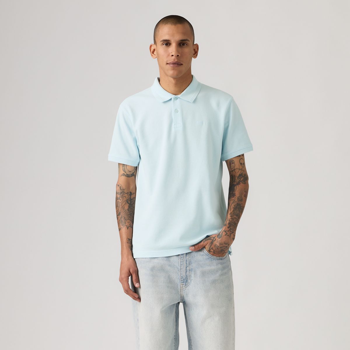100% Cotton Levi's Original Polo — Omphalodes - Blue