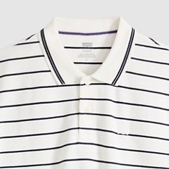 100% Cotton Levi's Original Polo — Teddy Stripe Egret - White 6