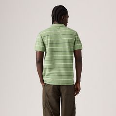 100% Cotton Levi's Original Polo — Doyle Stripe Shale Green - Green 4