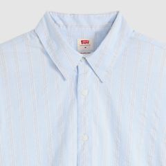 Short-Sleeve Lama Boxy Shirt — Bernal Stripe Soft Chambray - Blue 7