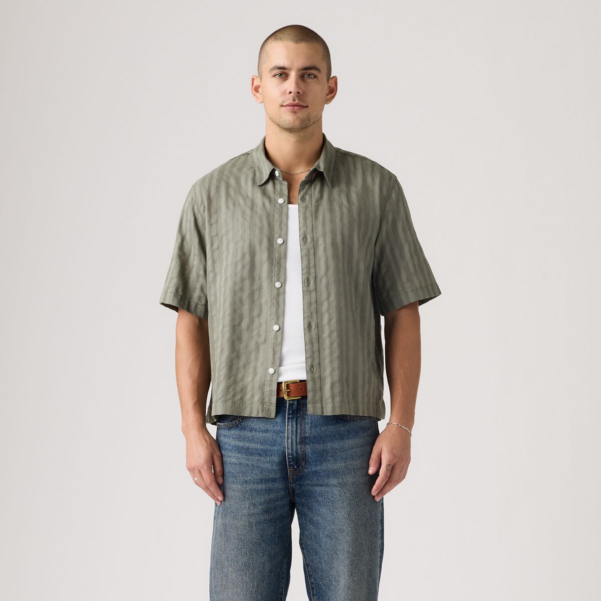 Short-Sleeve Lama Boxy Shirt — Mulled Basil - Green