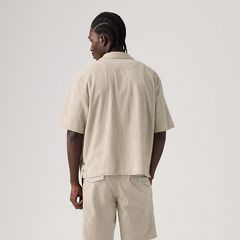 Short-Sleeve Lama Boxy Shirt — Cadiz Plaid Silver Birch - Brown 4