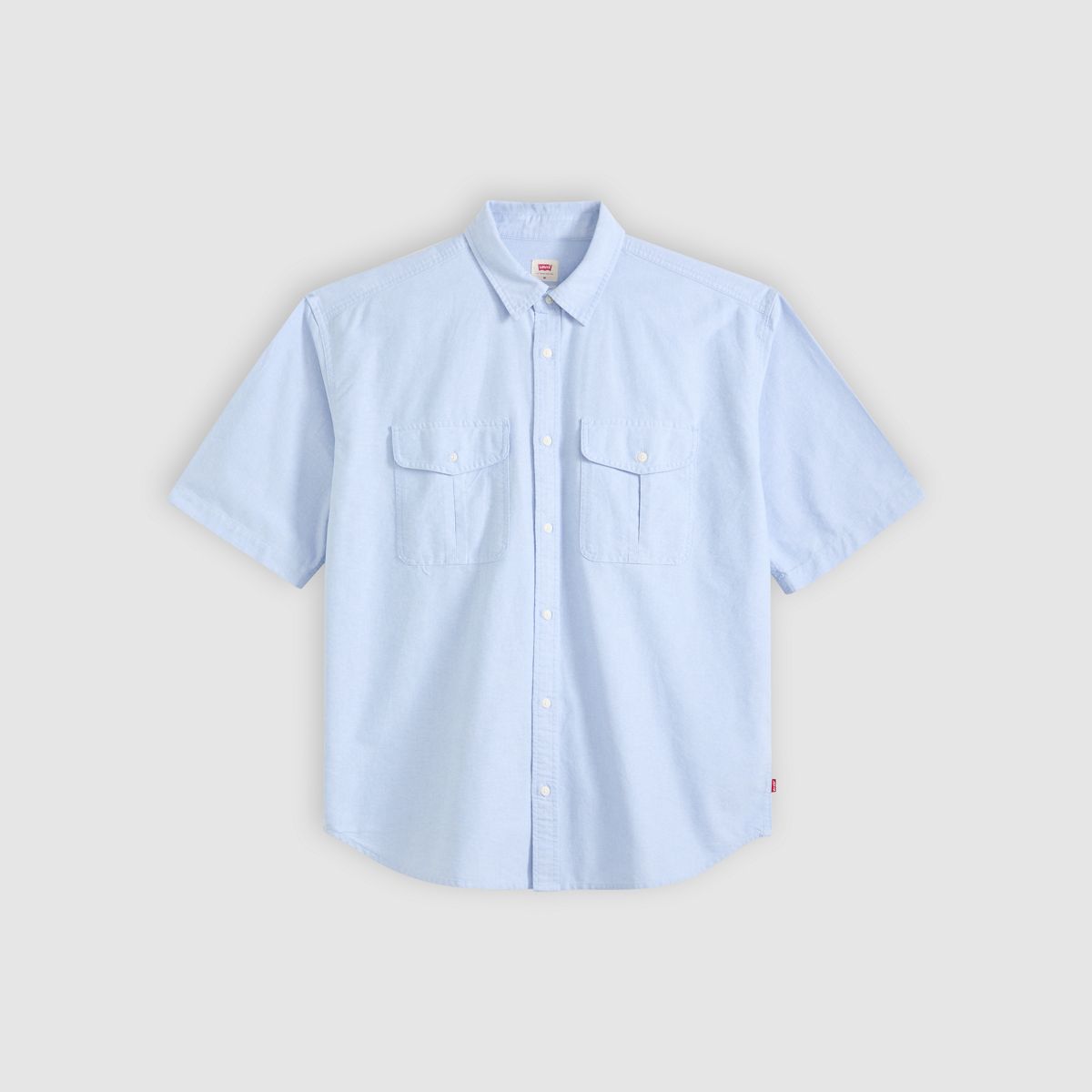 Short-Sleeve Pacifica Loose Oxford Shirt — Allure - Blue