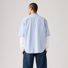 Short-Sleeve Pacifica Loose Oxford Shirt — Allure - Blue 4