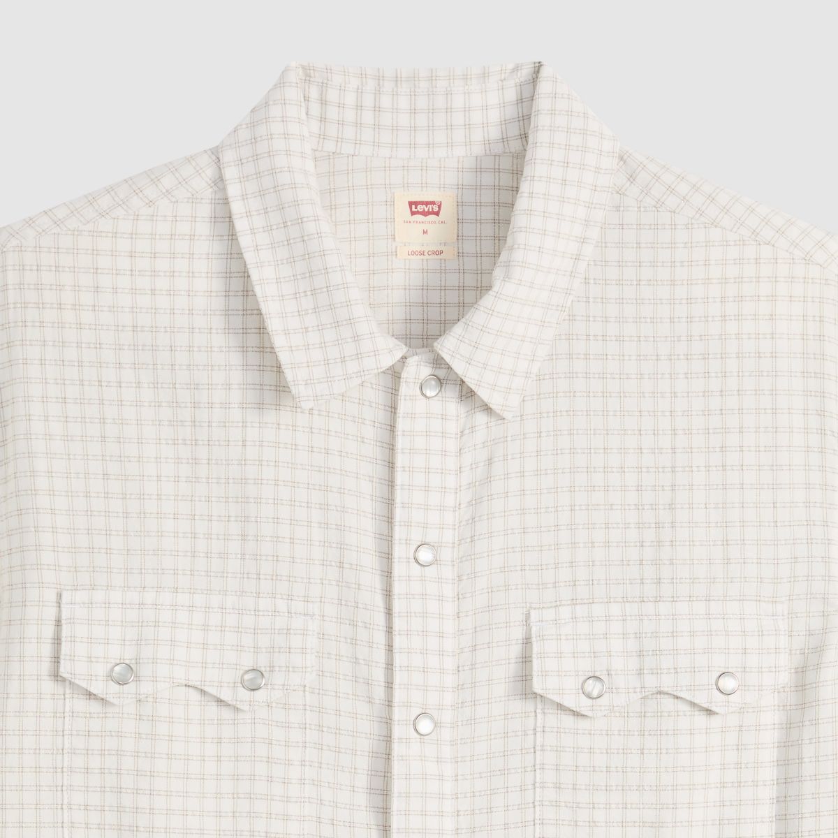 Boxy Western Short-Sleeve Shirt — Criss Cross - White
