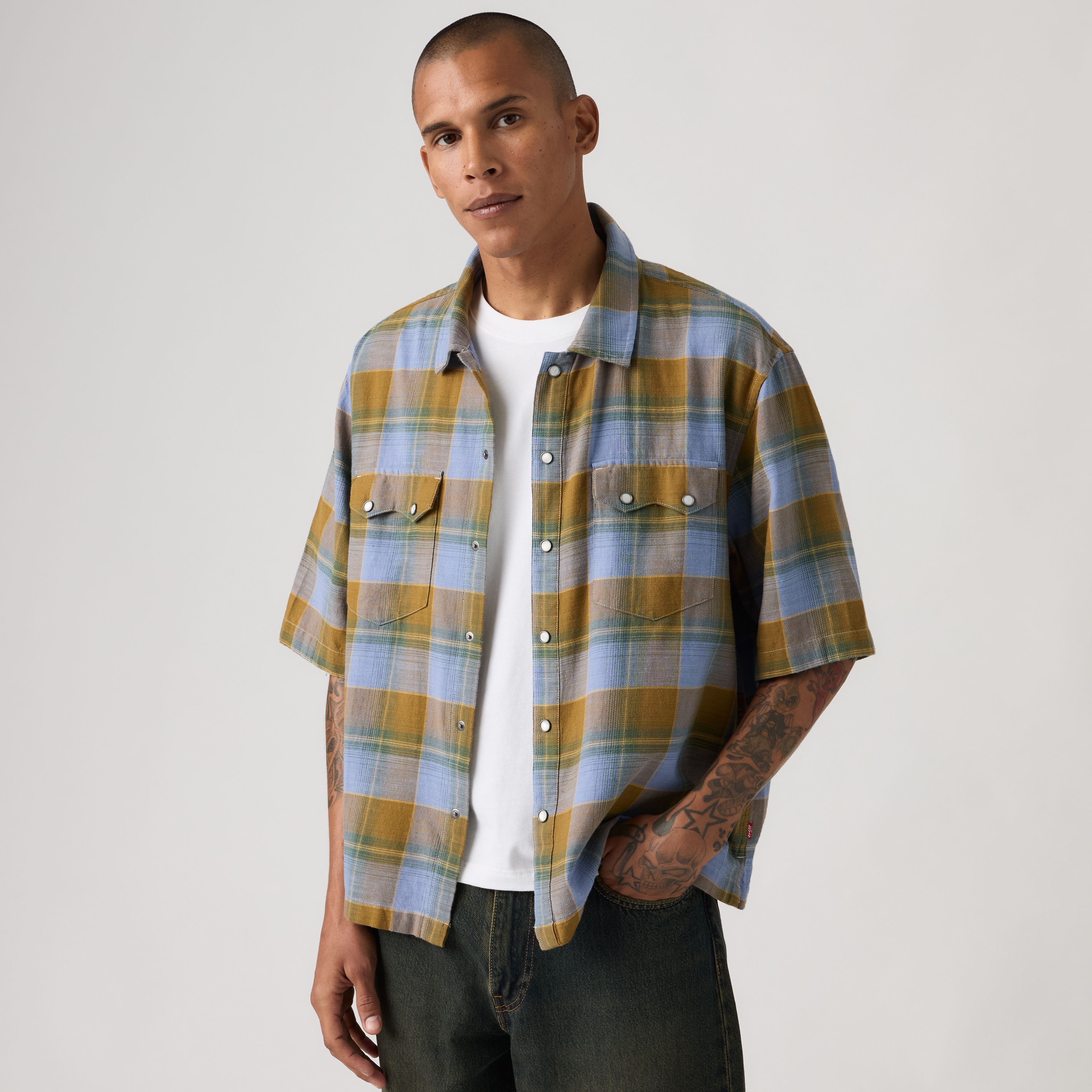 100% Cotton Boxy Western Short-Sleeve Shirt