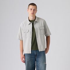 Boxy Western Short-Sleeve Shirt — Smokey Cloud - Grey 3