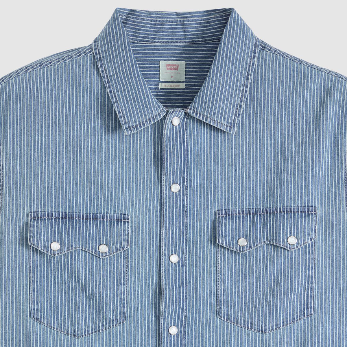 Boxy Western Short-Sleeve Shirt — Come Outside - Medium Wash