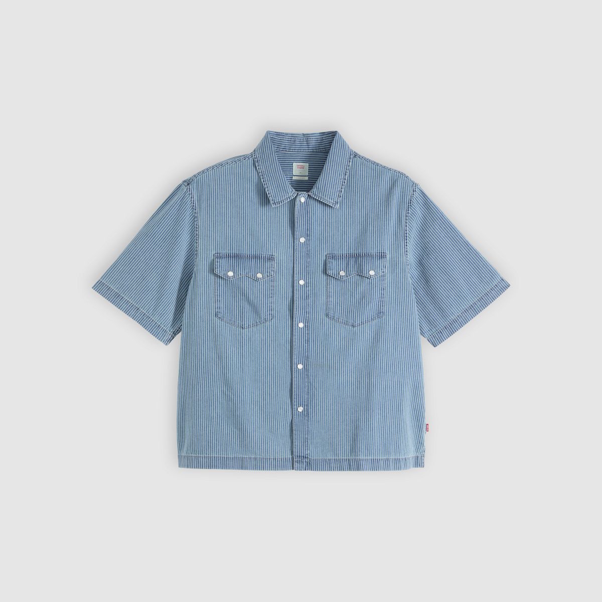 Boxy Western Short-Sleeve Shirt — Come Outside - Medium Wash