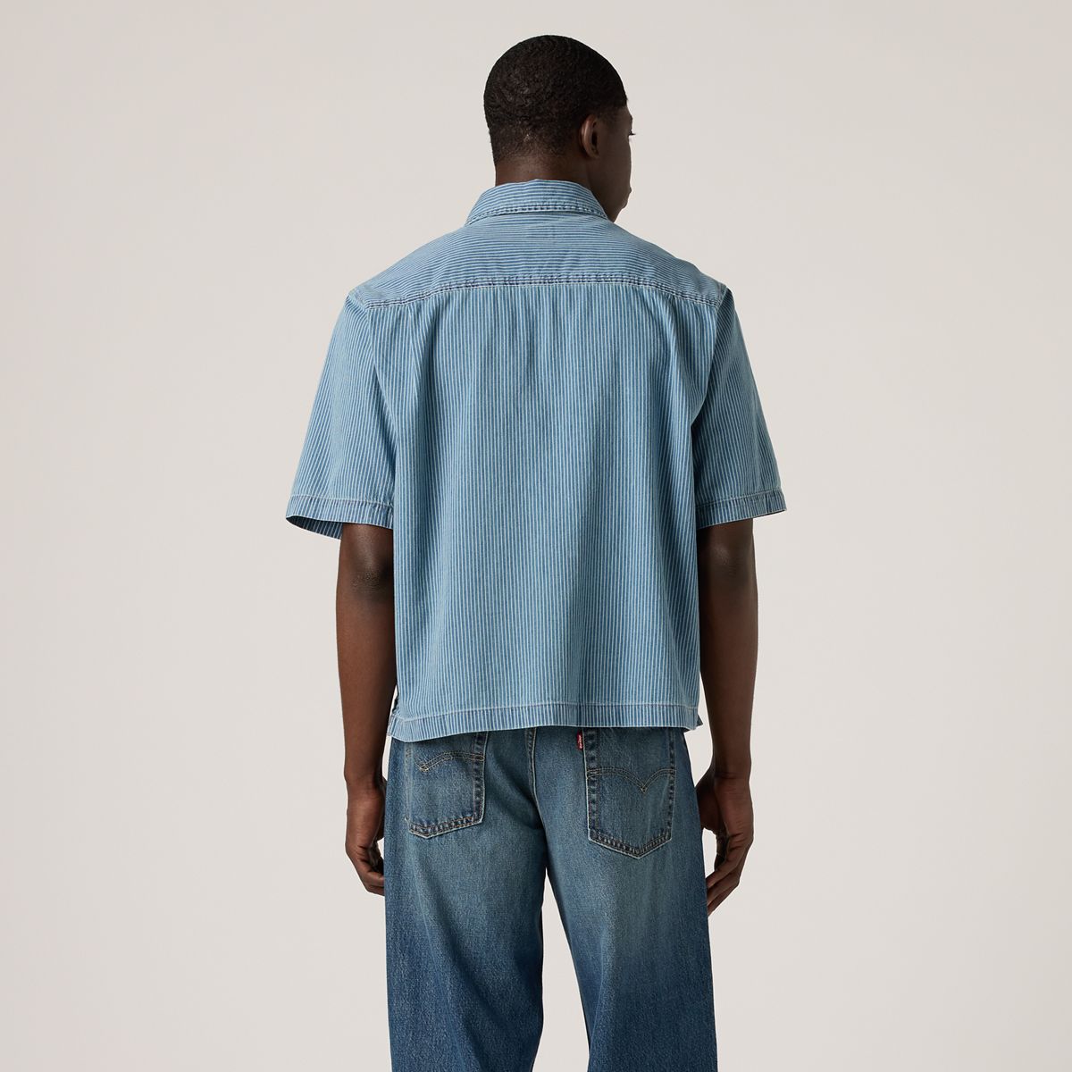 Boxy Western Short-Sleeve Shirt — Come Outside - Medium Wash