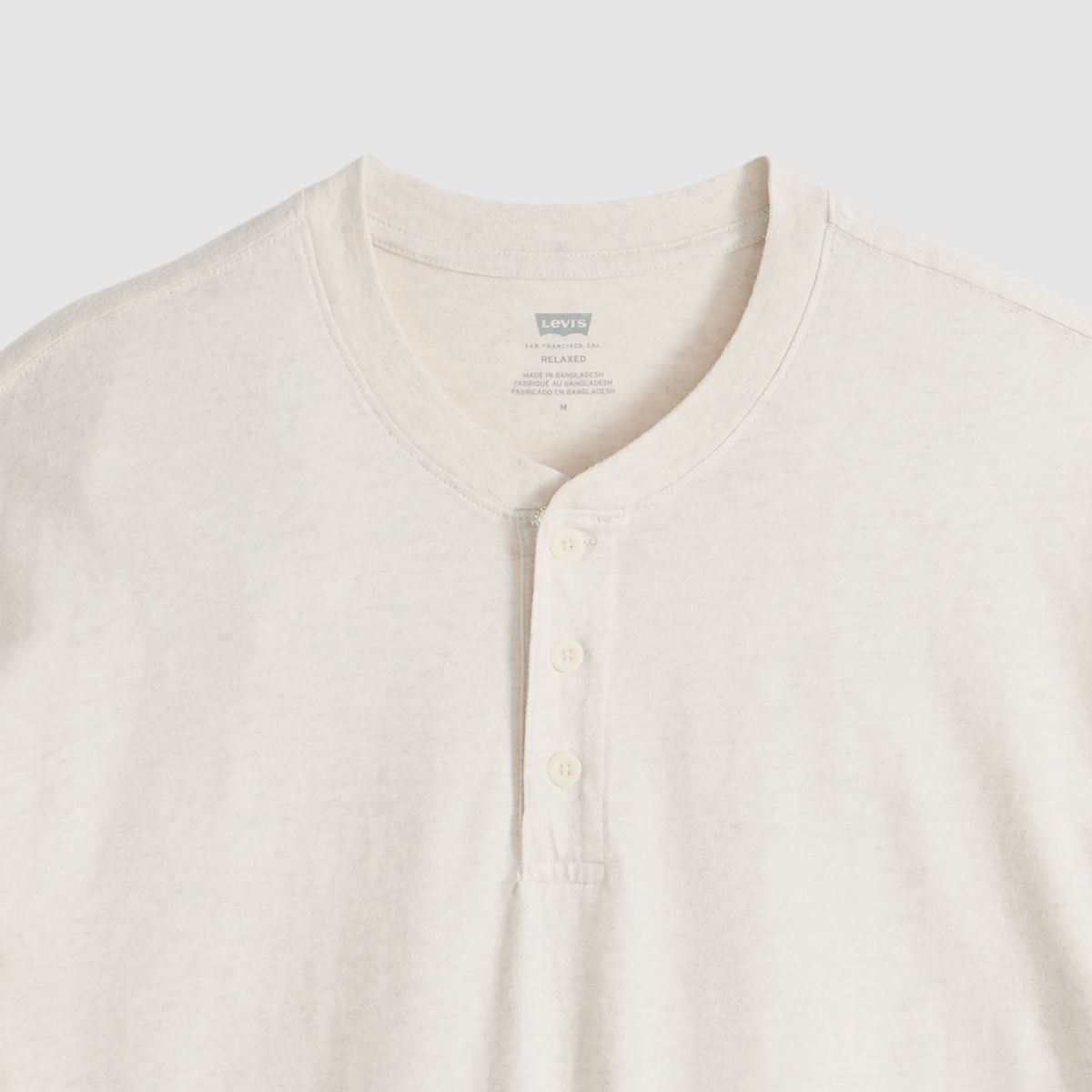 Ventura Short-Sleeve Henley — Beachstone Heather - White