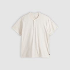 Ventura Short-Sleeve Henley — Beachstone Heather - White 2
