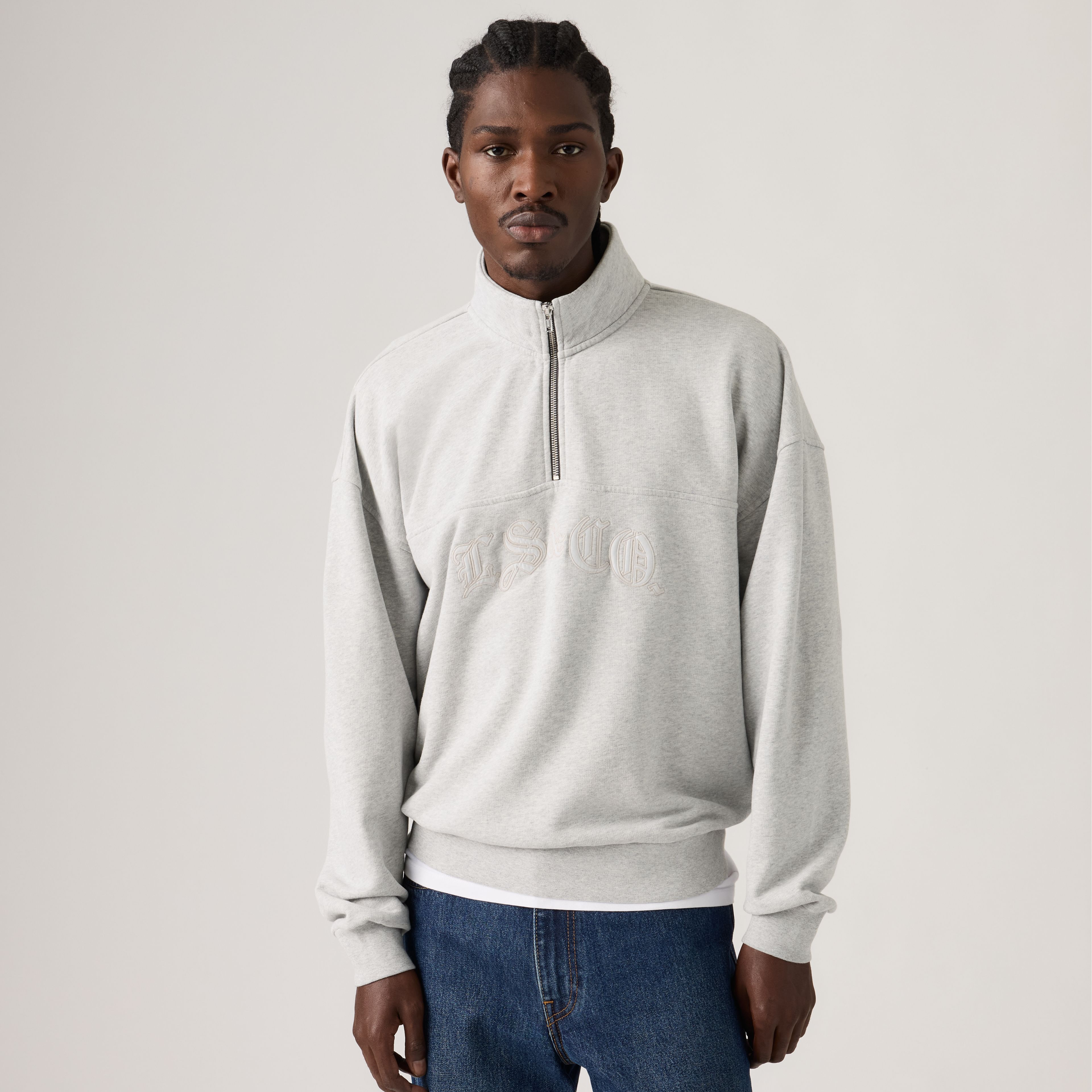 Boxy Quarter Zip Sweatshirt
