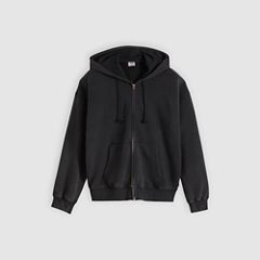 Hayes Boxy Full-Zip Sweatshirt — Post-grunge Jet Black - Black 5