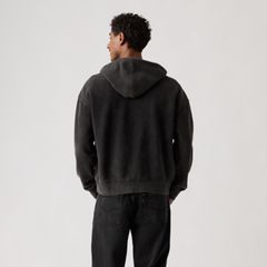 Hayes Boxy Full-Zip Sweatshirt — Post-grunge Jet Black - Black 4