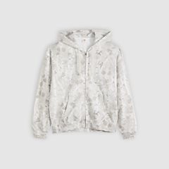 Hayes Boxy Full-Zip Sweatshirt — Falke Birch Camo Silvery Tonal - White 5