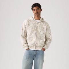 Hayes Boxy Full-Zip Sweatshirt — Falke Birch Camo Silvery Tonal - White 3