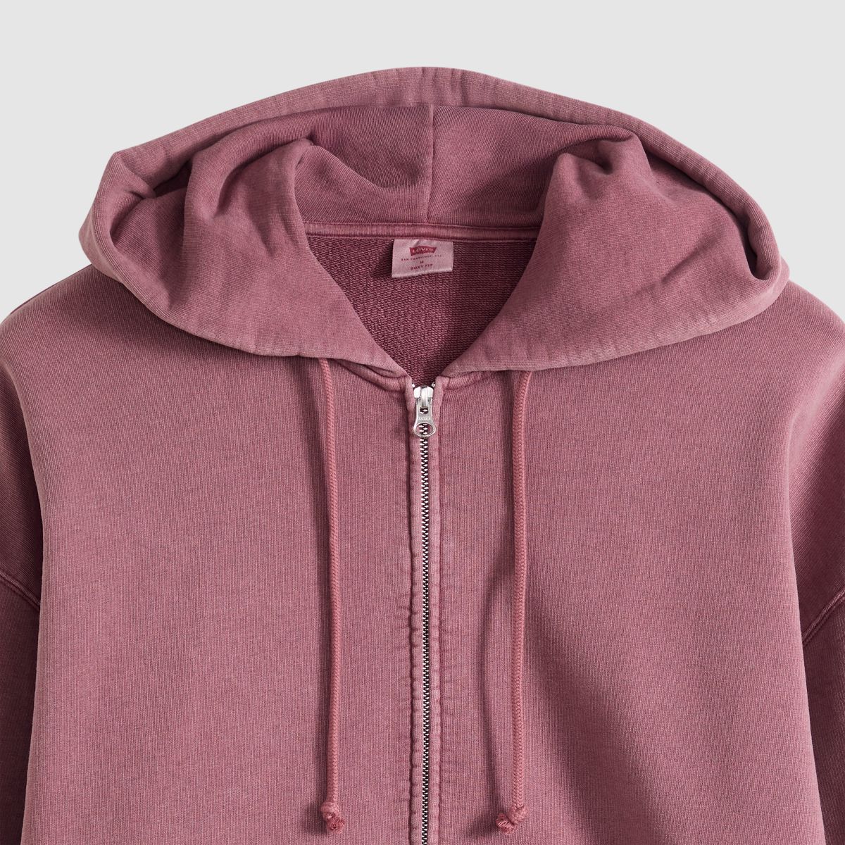 Hayes Boxy Full-Zip Sweatshirt — Post-grunge Roan Rouge - Red